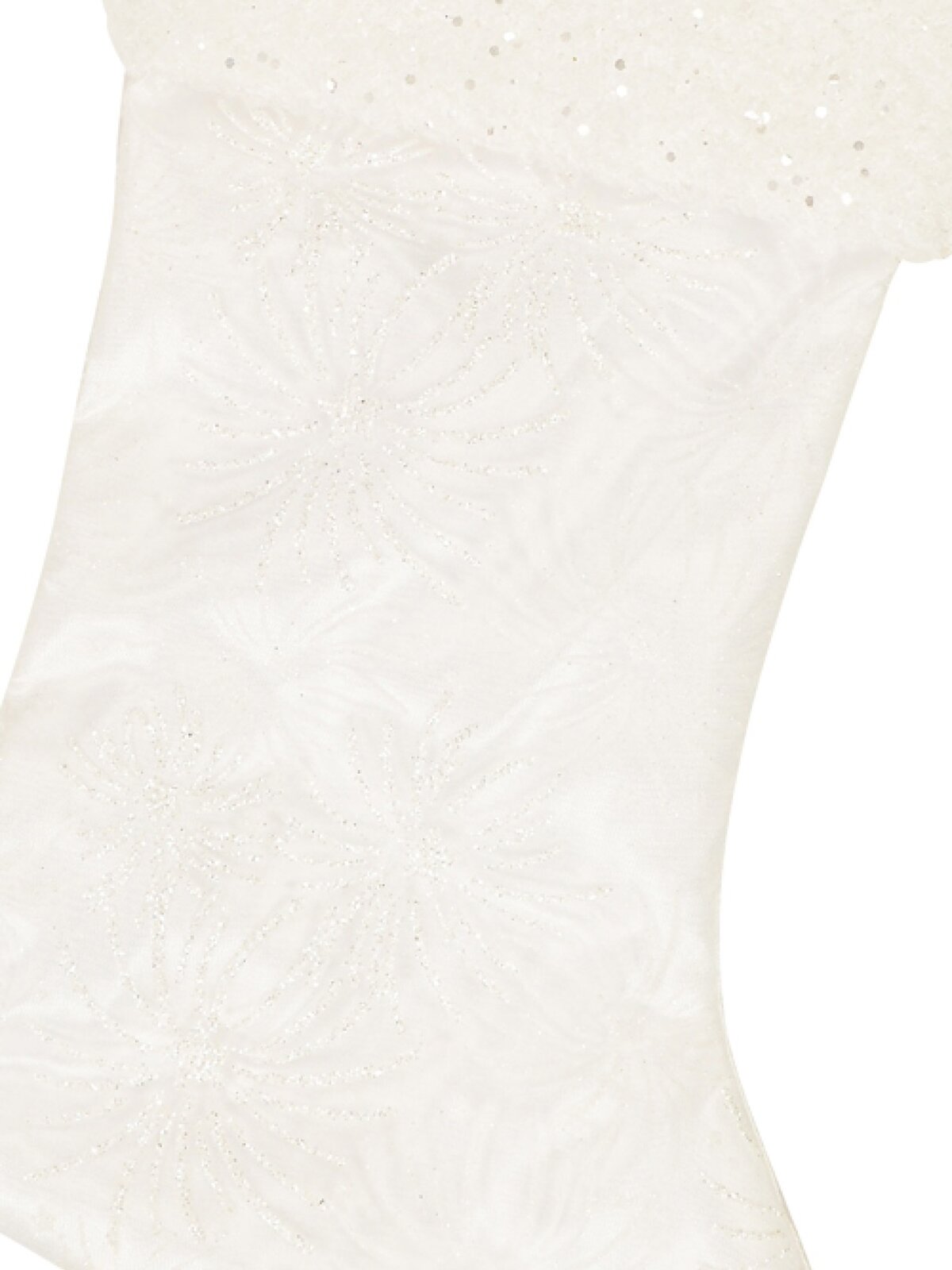 White With Iridescent Glittered Sunburst Pattern Christmas Stocking - 48cm — image 3