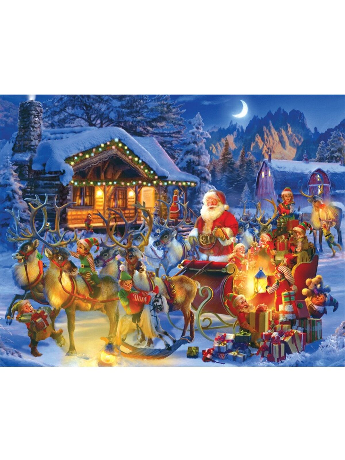 Winter Wonderland North Pole 1000 Piece Jigsaw Puzzle | Santa Village Scene — image 2