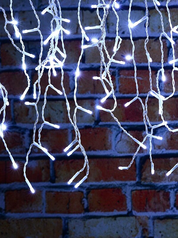 1008 Cool White LED Icicle Lights 8 Function With Memory Hold | 50m — image 2