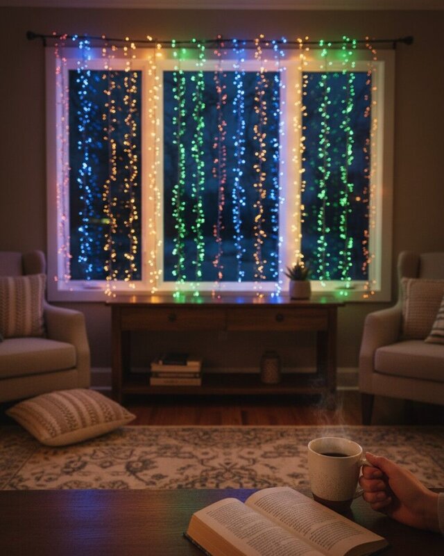 1125 Dual Colour LED Firecracker Cluster Curtain Lights 12 Function | 2.5m — image 4