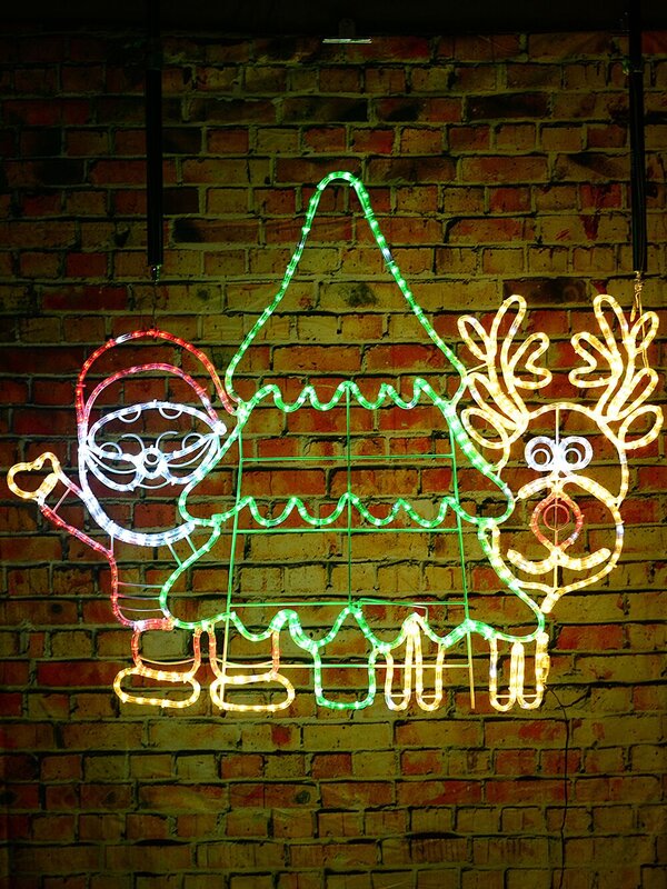 1.2m Dynamic Santa Reindeer & Tree Outdoor Christmas LED Light Display — image 5