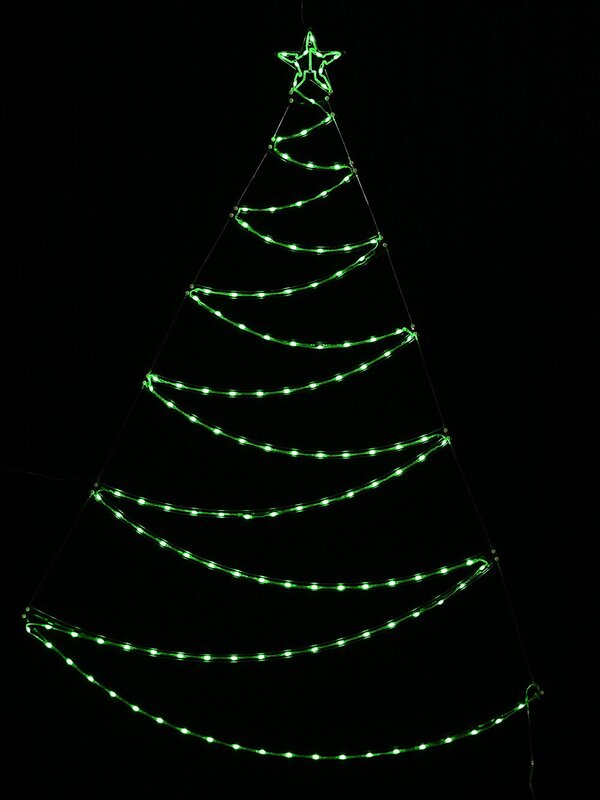 1.4m Wavy Christmas Tree & Star With Digital Rainbow LED Light Display — image 8
