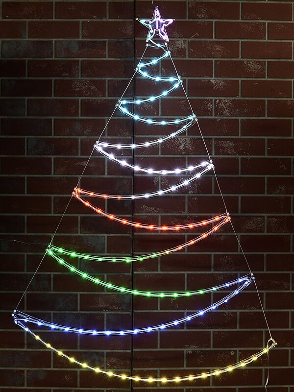 1.4m Wavy Christmas Tree & Star With Digital Rainbow LED Light Display — image 2