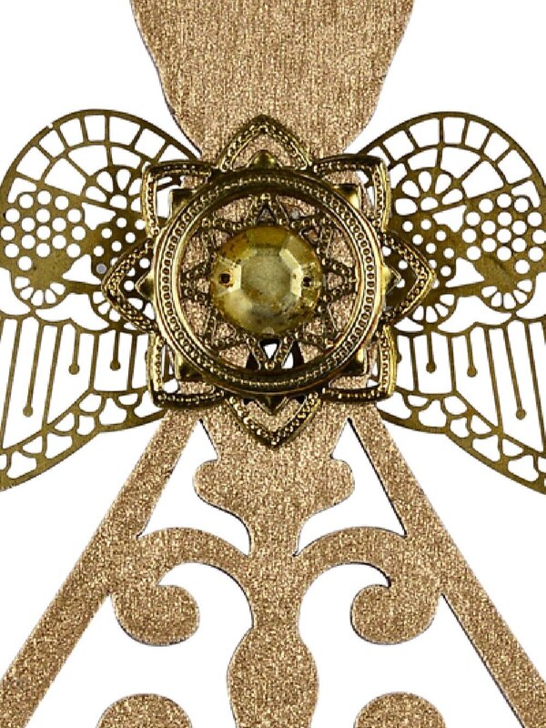 15cm Gold Stylised Angel With Metal Wings Christmas Tree Ornament — image 3