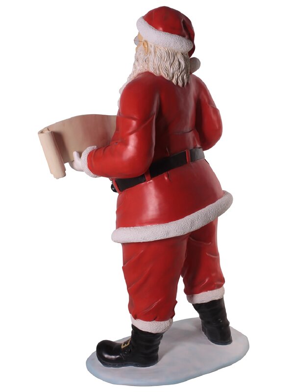 1.5m Classic Santa Claus With Merry Christmas Banner Life Size Resin Ornament — image 4
