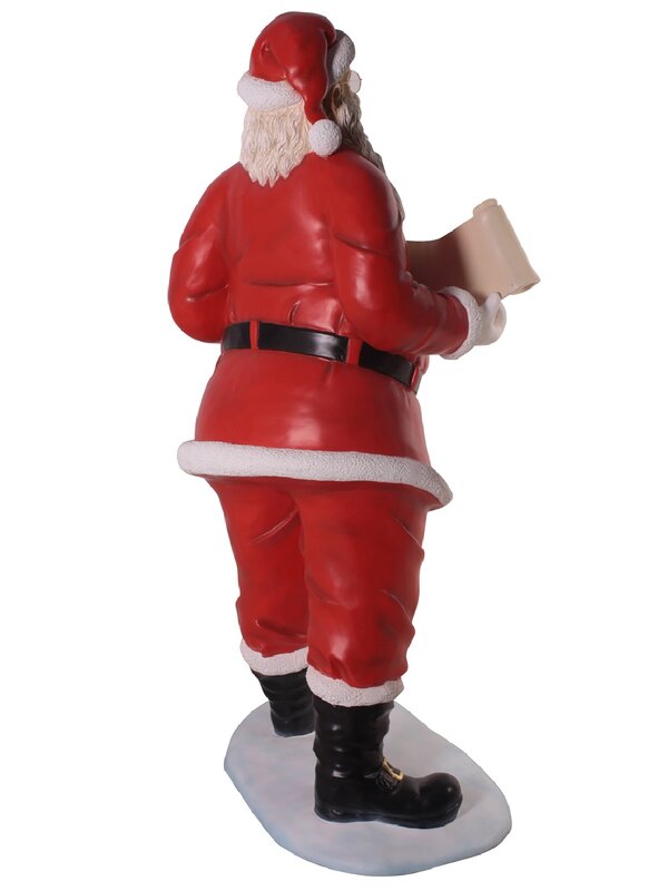 1.5m Classic Santa Claus With Merry Christmas Banner Life Size Resin Ornament — image 6