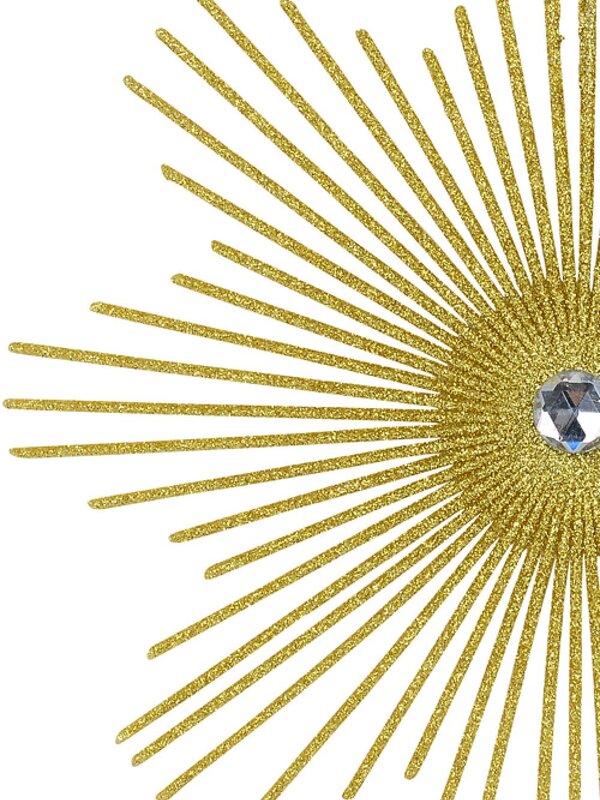 17cm Gold Glitter Starburst With Diamante Christmas Tree Ornament — image 2
