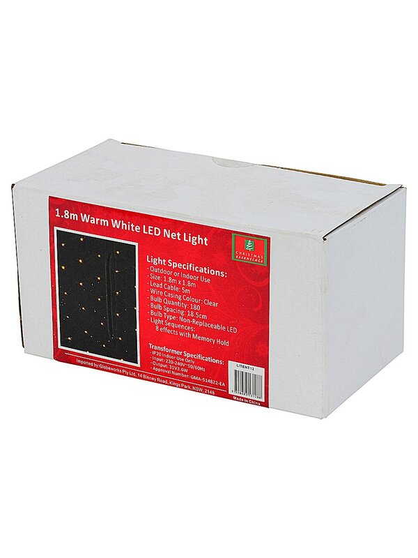 180 Warm White LED Net Lights 8 Function With Memory Hold | 1.8m x 1.8m — image 4