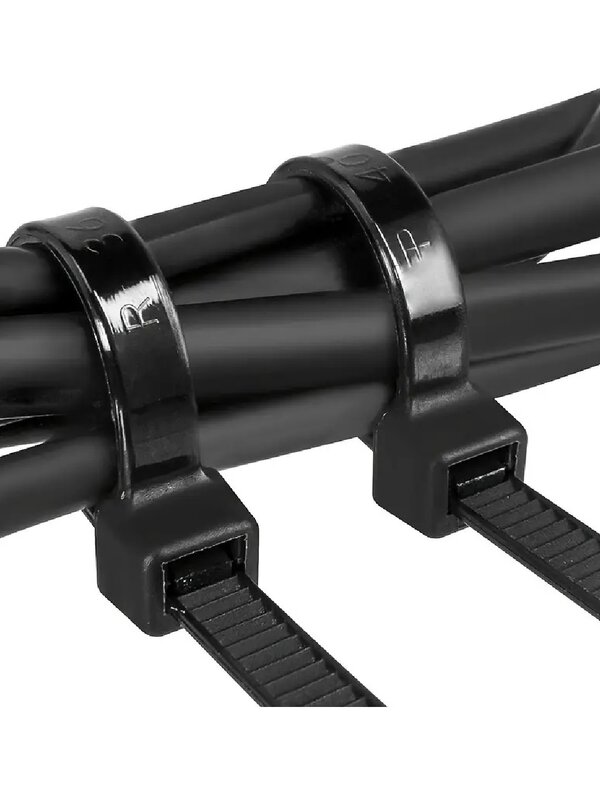 180x Black Nylon Cable Zip Ties | 10cm, 15cm & 20cm Self-Locking — image 2