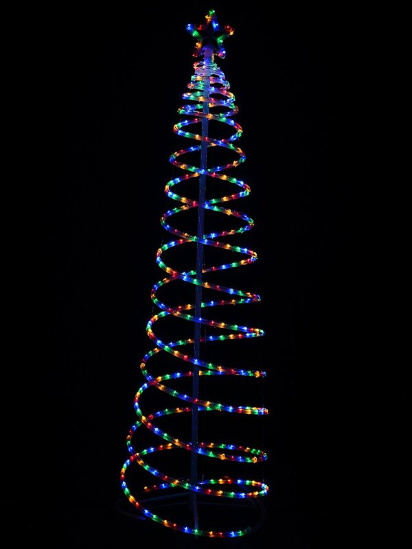 1.8m Multi Colour LED Rope Light 3D Spiral Outdoor Christmas Tree — image 5