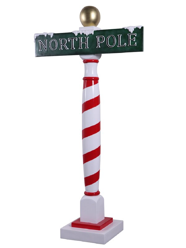 1.8m North Pole Signpost Life Size Resin Christmas Ornament — image 7