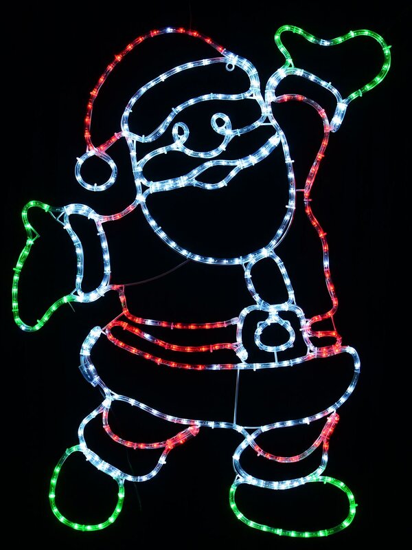 1m Jolly Posing Santa LED Rope Light Silhouette With Twinkle Effect — image 3