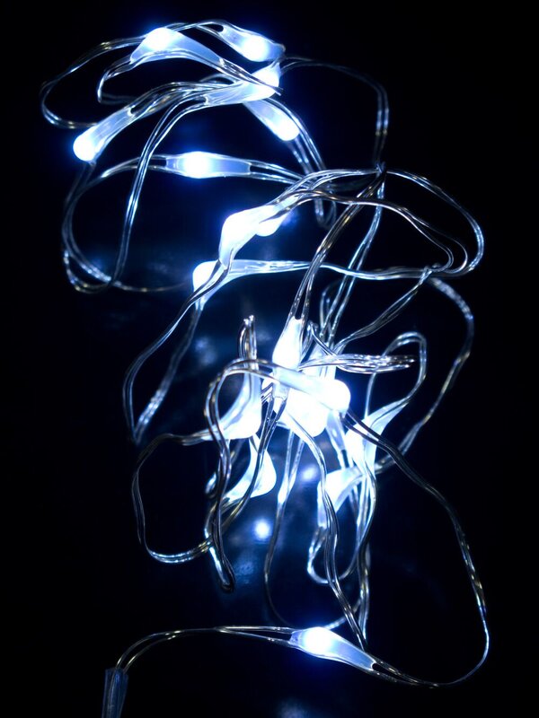 20 Cool White LED Micro Bulb Battery String Lights - 1m — image 2