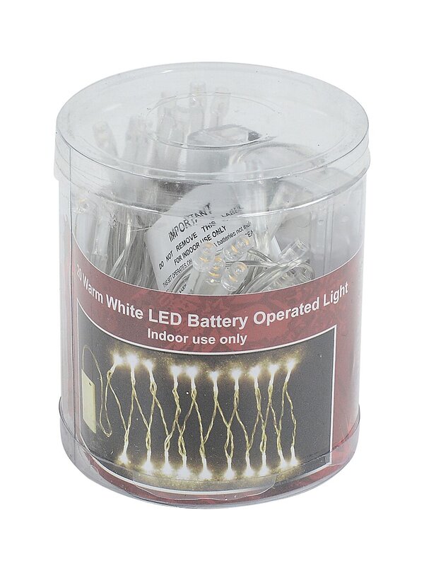 20 Warm White LED String Fairy Battery Lights With Static & Flash | 2.3m — image 3