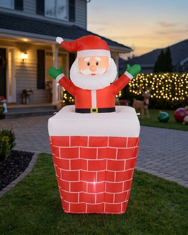1.5m Santa Pop-Up Chimney | Animated LED Outdoor Inflatable — image 2