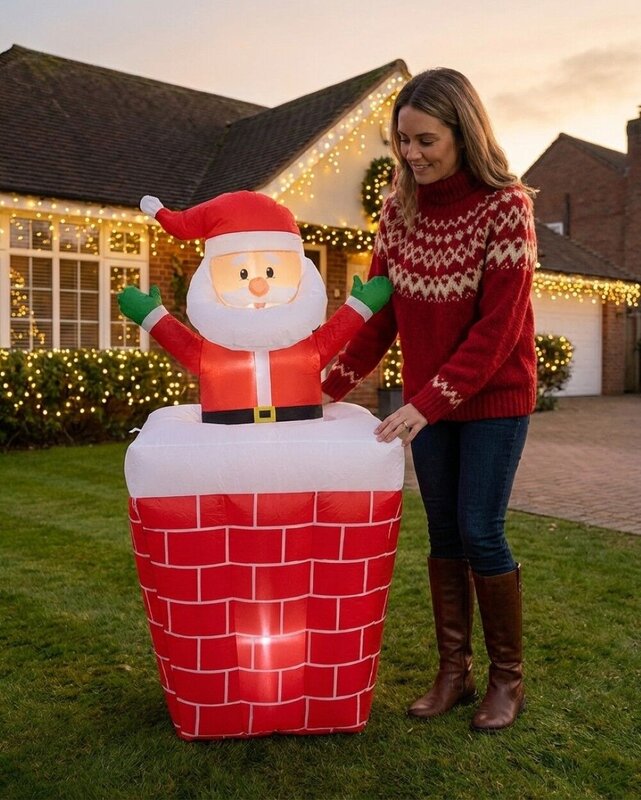 1.5m Santa Pop-Up Chimney | Animated LED Outdoor Inflatable — image 3
