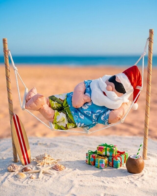 Hanging Summer Santa Hammock Outdoor Nylon Christmas Decoration | 65cm — image 5