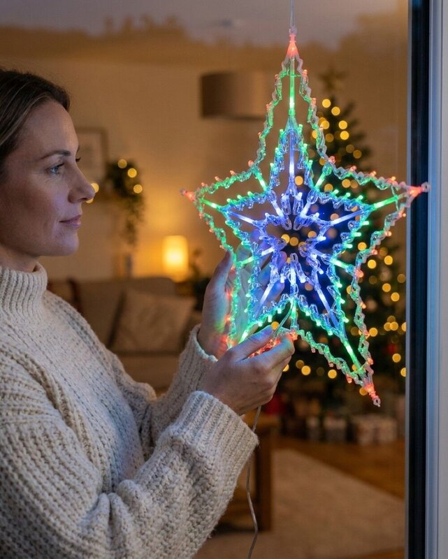 53cm Concentric Stars Multi Colour LED Outdoor Christmas String Light Display — image 3