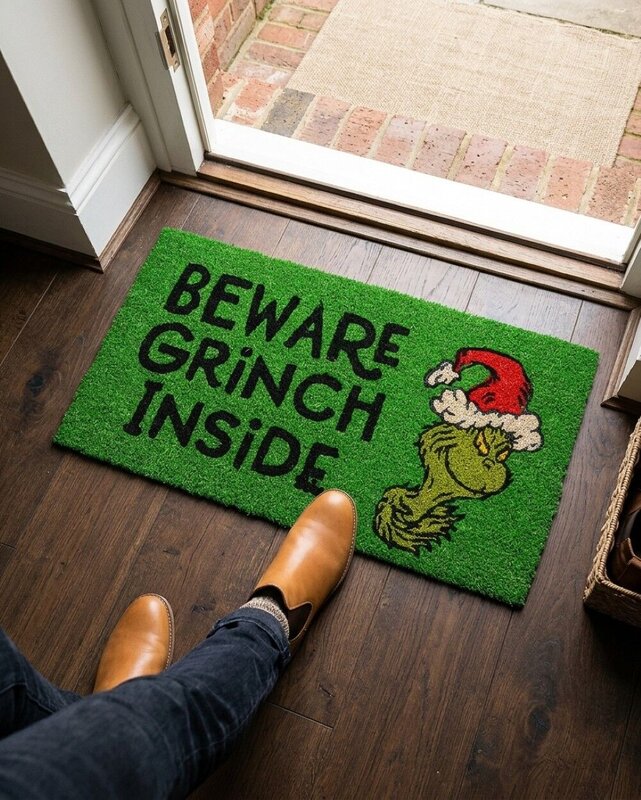 Dr. Seuss The Grinch Doormat | 75cm Beware Grinch Inside Entryway Mat — image 5