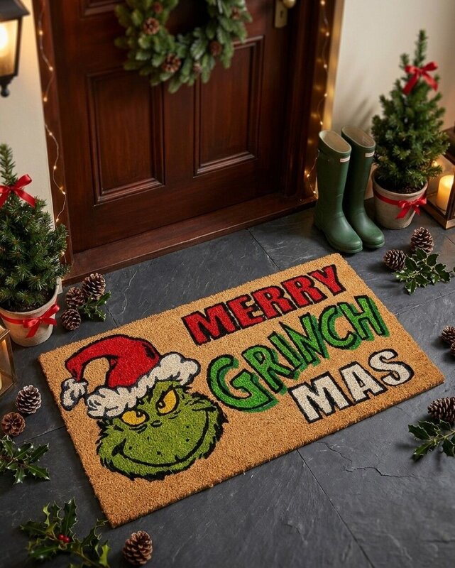 Dr. Seuss The Grinch Doormat | 75cm Merry Grinch Mas Entryway Mat — image 2