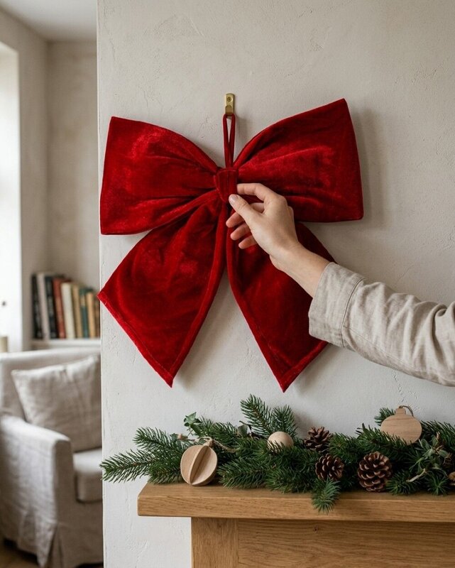 Red Velour Moulded Architectural Monumental Bow | 45cm — image 4