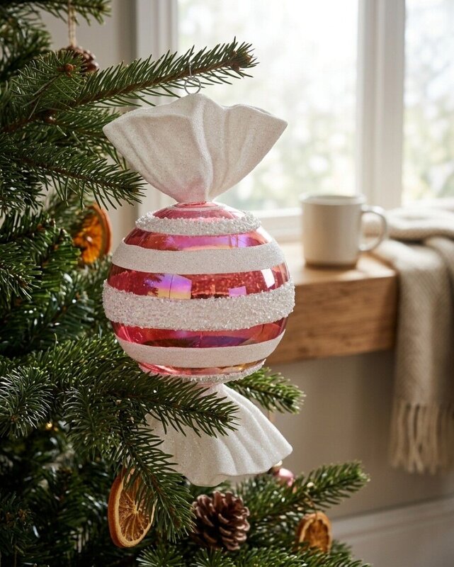 Whimsical Pink Iridescent Stripe Lolly Large Display Ornament | 30cm — image 4