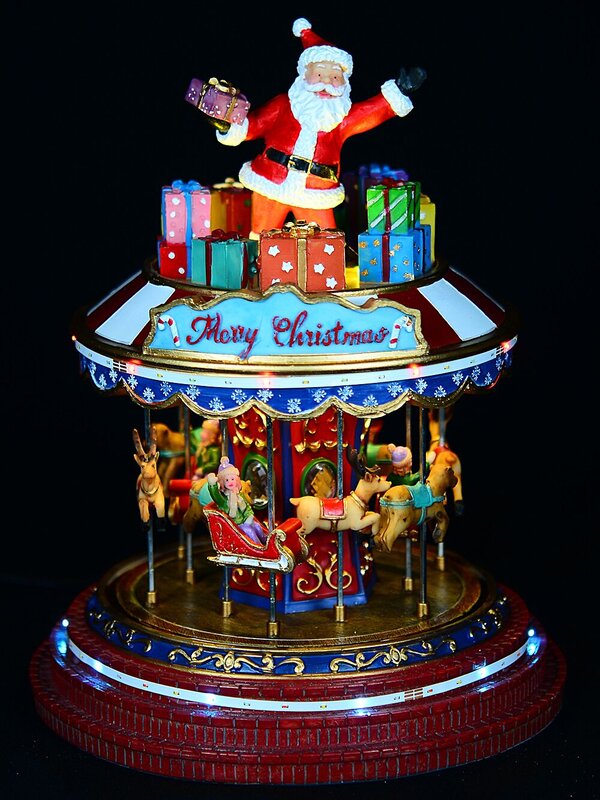 Animated Musical Santa Christmas Carousel With Chasing LED Lights | 27cm — image 5