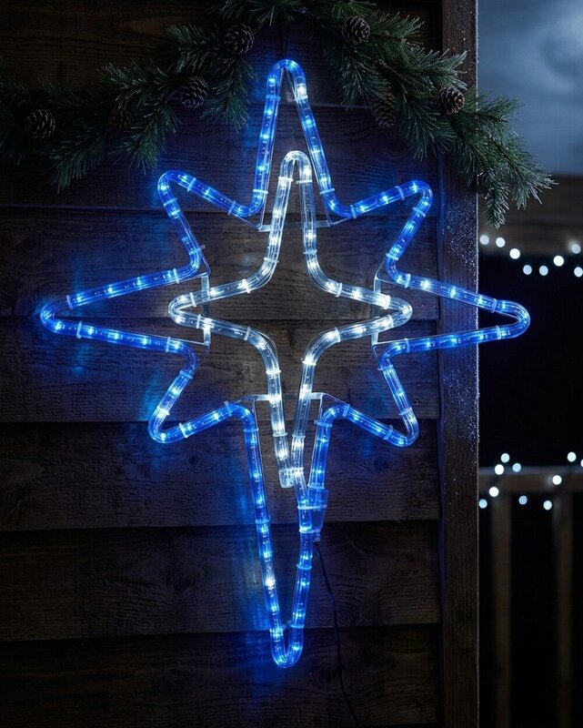 58cm Dynamic Blue & Cool White LED Star Of Bethlehem Outdoor Motif — image 2