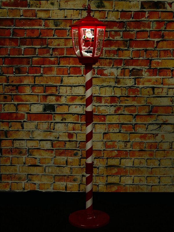 1.5m Snowing Santa Musical Christmas Street Lamp Post | USB Indoor Display — image 5