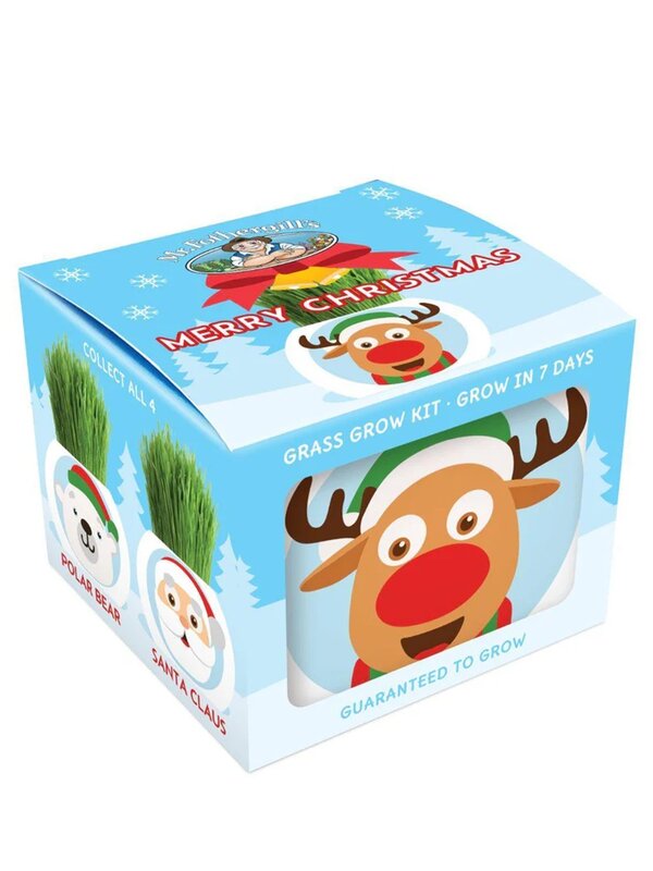Mr. Fothergills Rudolph Grass Grow Kit | Miniature Ceramic Christmas Planter