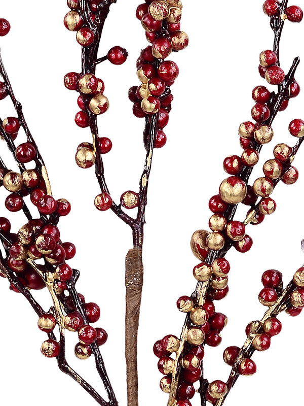 Burgundy & Speckled Gold Berry Spray Stem With Interlocking Clusters | 70cm — image 2