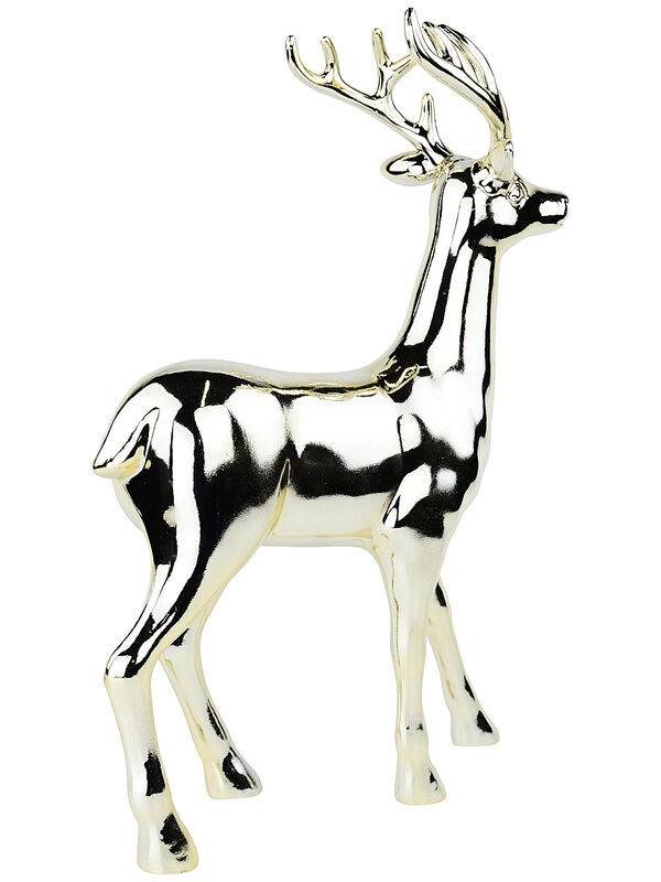 Majestic Standing Gold Reindeer Christmas Ornament | 46cm