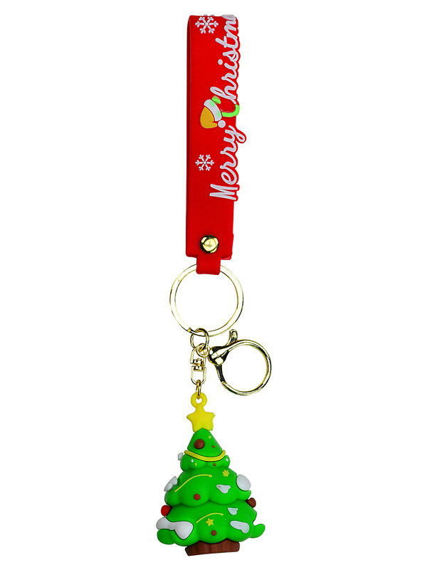 Assorted Santa, Tree Or Candy Cane Reindeer Christmas Novelty Keychain