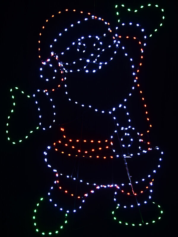 78cm Jolly Posing Santa On Black Frame Outdoor LED Light Display — image 6
