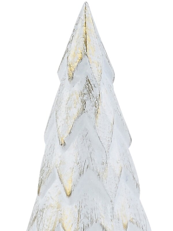 20cm White With Gold Distressed Look Cone Shape Tabletop Tree — image 2