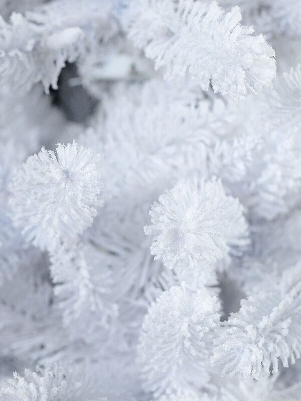 2.3m Slim White Flocked Pyrenees Spruce Pre-Lit Tree | 878 Tips & 440 LED — image 10