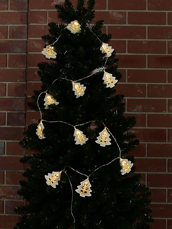 24 Warm White LED With White & Natural Christmas Trees 2 Function | 3.4m — image 2