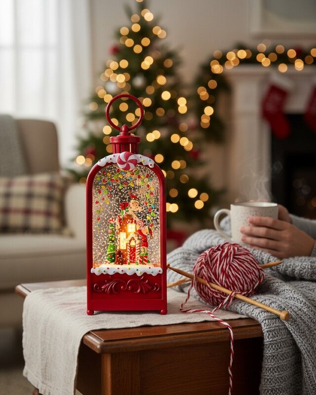 24cm Elves, Candy & Gingerbread LED Christmas Snow Globe Lantern — image 2