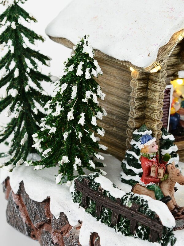 24cm Santa Workshop Illuminated & Animated Battery Christmas Village Scene — image 6