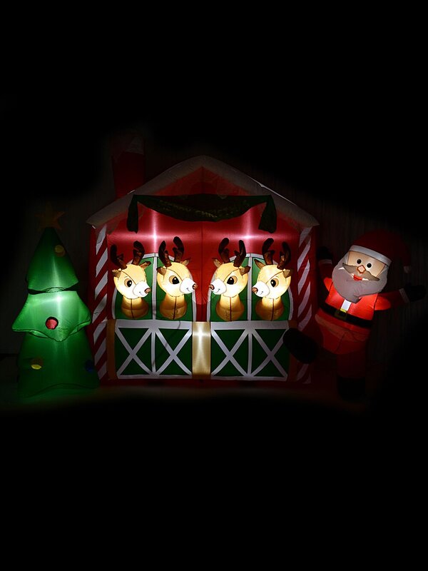 2.5m Large Reindeer Stable With Santa | LED Outdoor Inflatable — image 5