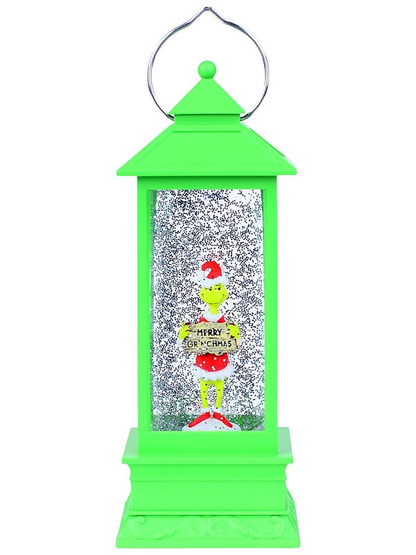 28cm Green Merry Grinchmas Snow Globe Lantern — image 2