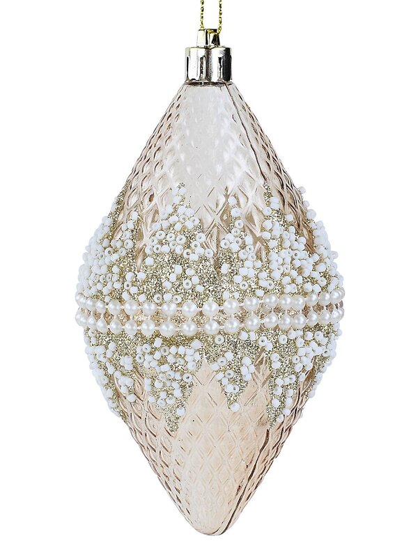 2x Rose Gold & Pink Lustrous Signature Textured Finial Drops | 12cm — image 4