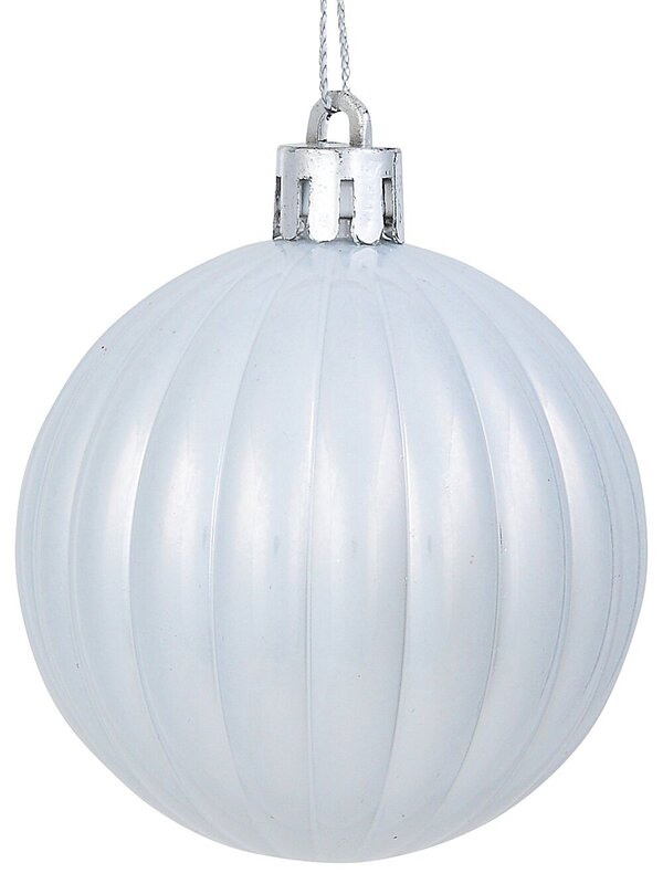35x Lustrous Silver & Matte White Mixed Essential Baubles | 60mm — image 5