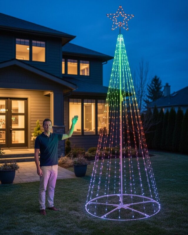 3.6m Outdoor Digital LED Gigantic Conical 3D Christmas Tree With App Control — image 3