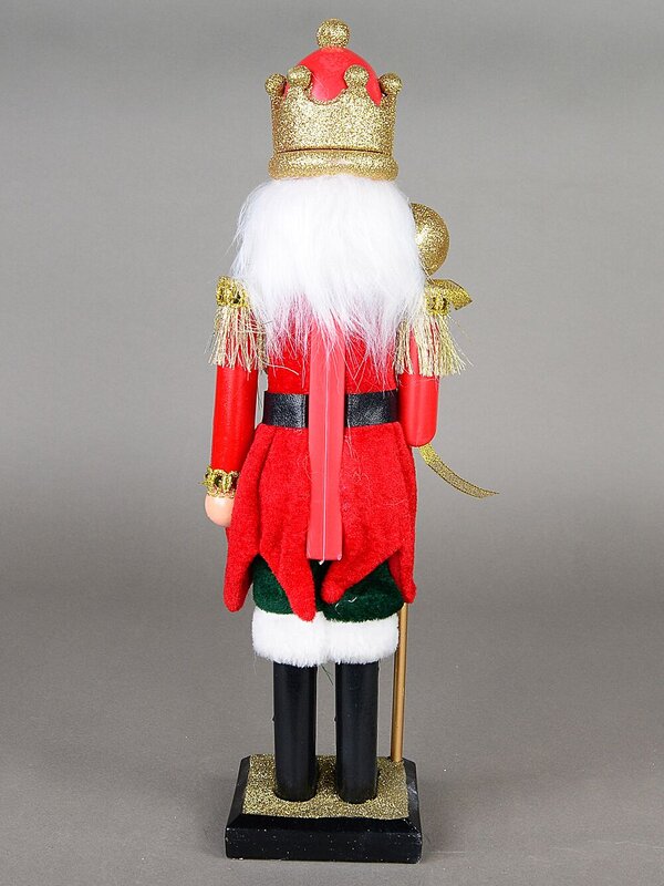 38cm Classic Christmas Nutcracker With Ball Staff Ornament — image 4