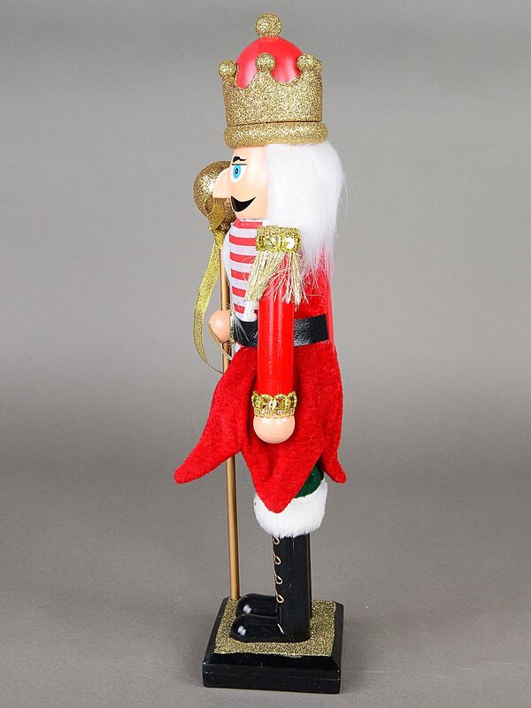 38cm Classic Christmas Nutcracker With Ball Staff Ornament — image 5