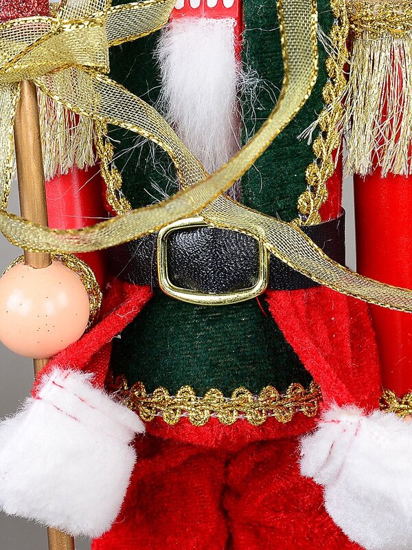 39cm Classic Nutcracker With Finial Staff Decorative Ornament