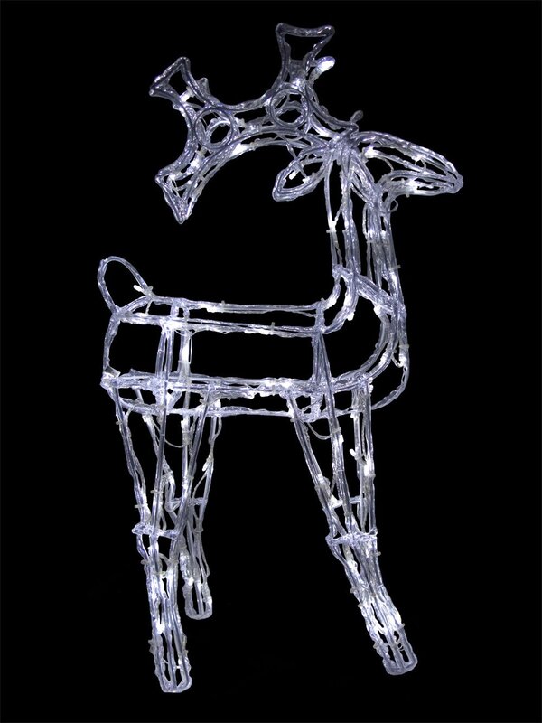 3D LED Ice-Look Standing Deer Light Display - 74cm — image 2