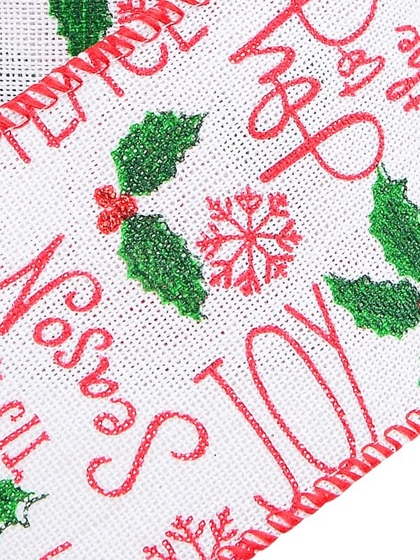 3m Snowflakes, Christmas Text & Mistletoes On Jute Wide Cut Ribbon