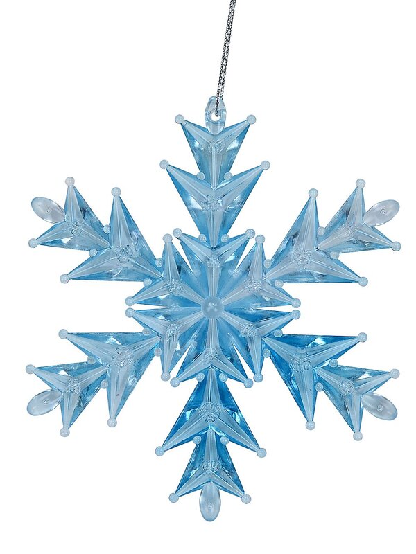 3x Blue Ice Look Refractive Snowflake Whimsical Essential Ornaments | 11cm — image 3